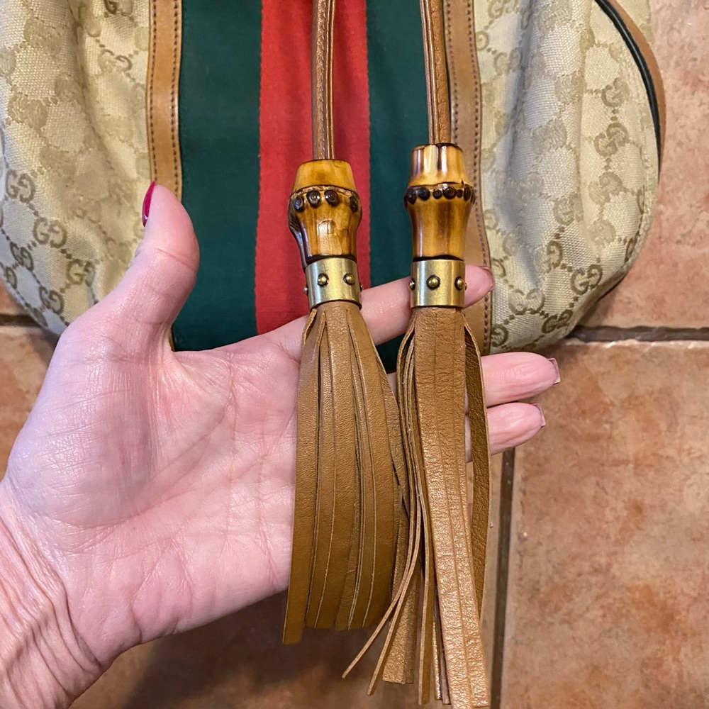 Gucci Rania GG Canvas Drawstring Hobo Bag❣️Excellent‼️🇮🇹 - Picture 3 of 16